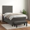 3137876 vidaXL Divan Bed and Mattress Dark Grey 90x190 Cm Velvet