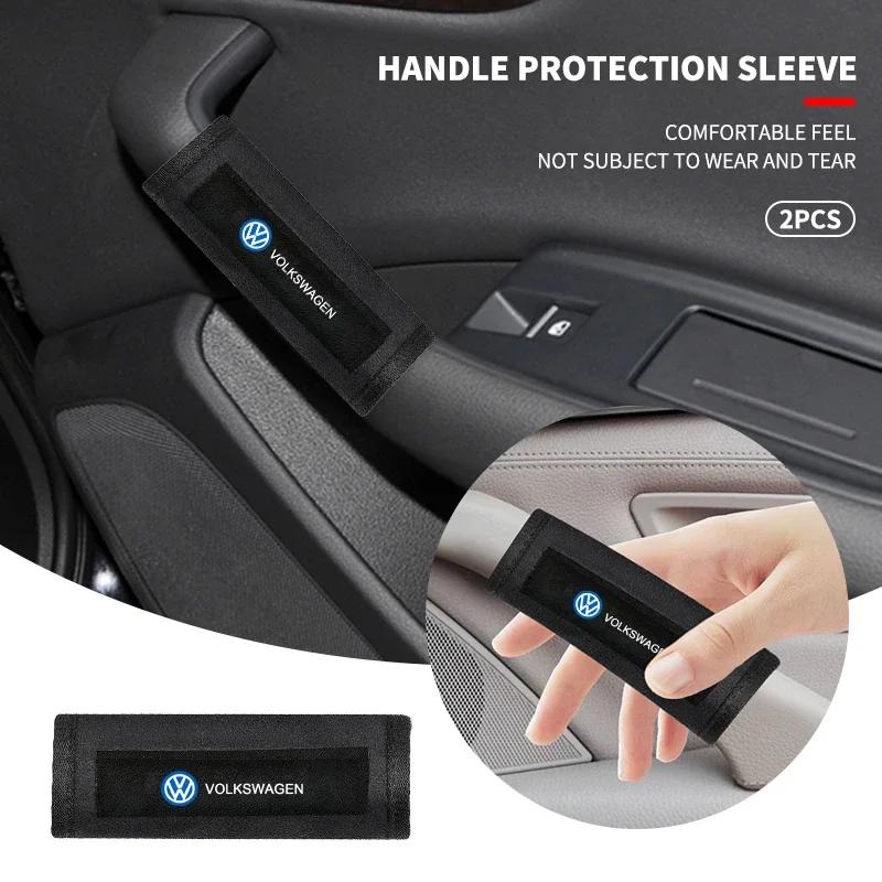 For Volkswagen Car Roof Handle Protection Pull Gloves Auto Emblem Accessories For Volkswagen VW GTI Rline R Polo Golf MK8 Passat