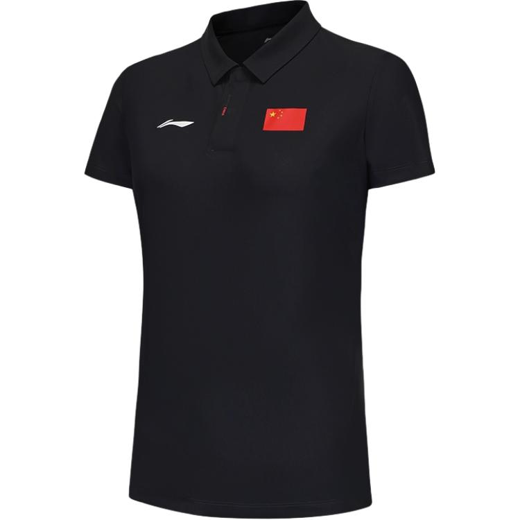 Li-Ning Серия Honor Удобная Повседневная Простая Футболка-поло с коротким рукавом Женские топы Темно-темно-синий APLV438-1