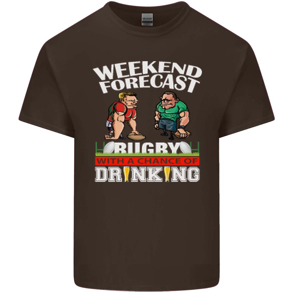 Weekend Forecast Rugby Funny Beer Alcohol Unisexs Light Cotton TShirt