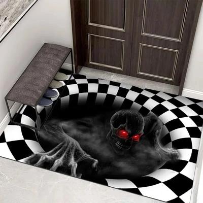 Хэллоуин 3D Крышка люка Коврик ужасов Хэллоуин Ковер Клоун Ловушка Видение Коврик для двери Кухня Ванная Спальня Декоративные коврики для пола