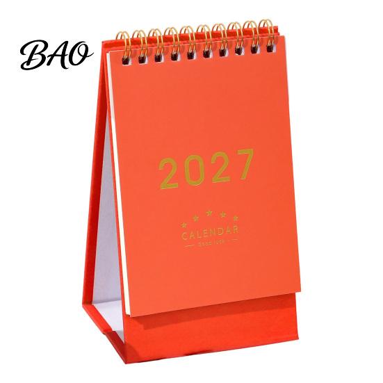 Desktop Memo Pad 2027 Desk Calendar, Standing Flip Minimalist Gold Foil Cover Large Calendar Monthly Planner, Thick Paper for Note Taking, Office Home