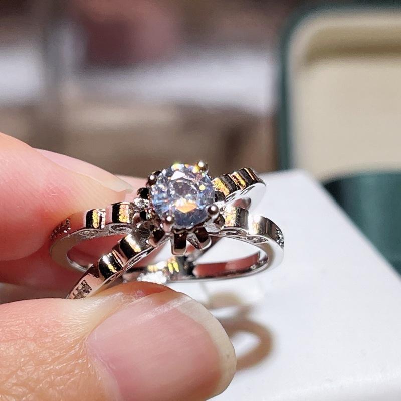 Кольцо-корона из платины с бриллиантовым покрытием в виде переплетенного цветочного бутона для женщин, помолвочное кольцо для свадьбы