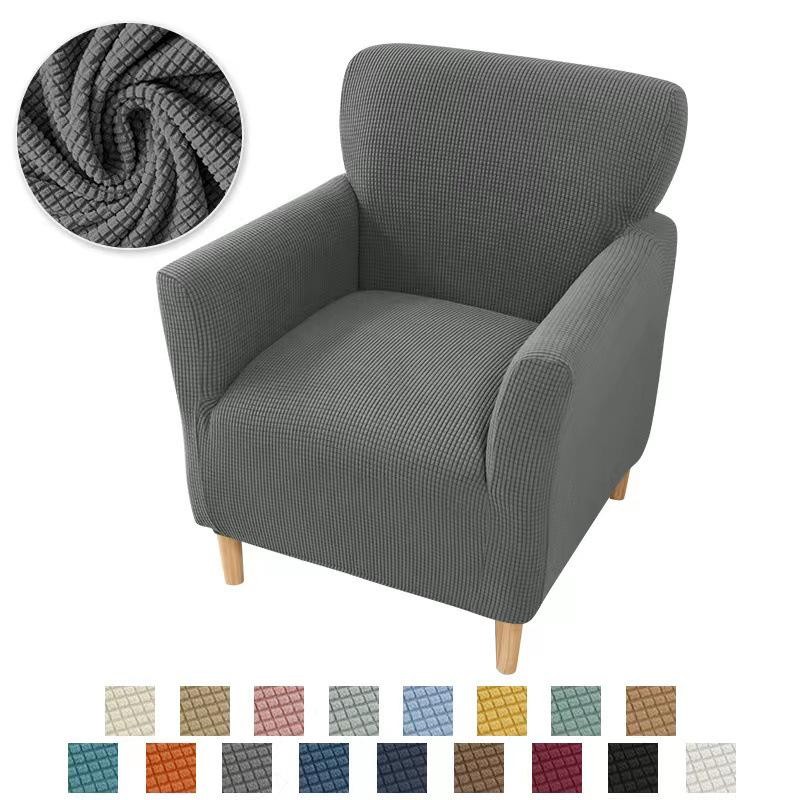 Scratch-Resistant Elastic High Back Sofa Slipcover with Single Armrest for Leisure Chairs