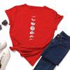 Summer Women's Loose Cotton Printed Lunar Eclipse Picture Round Neck Short Sleeved T-Shirts Women’s
