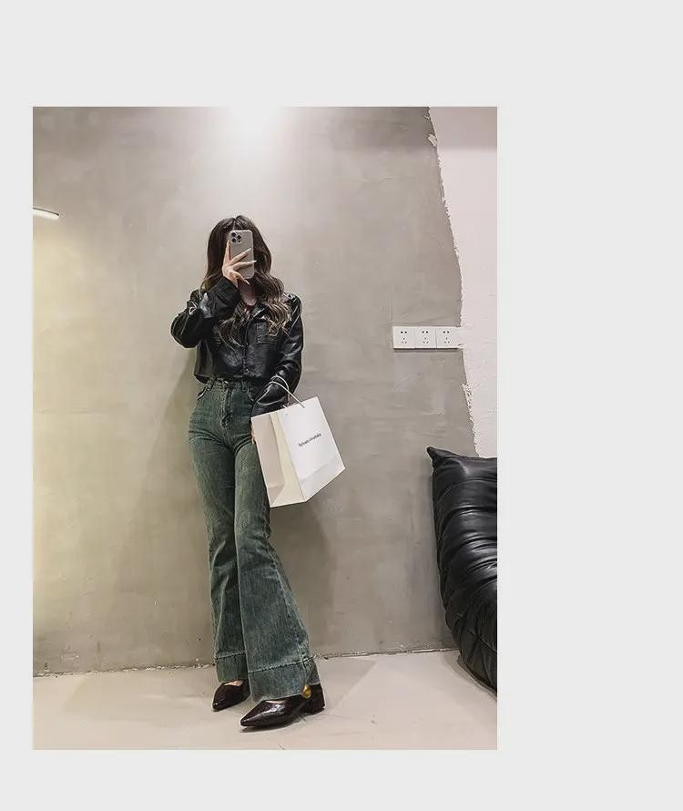 Женские туфли Mary Jane из кожи на толстом каблуке с острым носком, осень 2024 г. - средний каблук, британский повседневный стиль