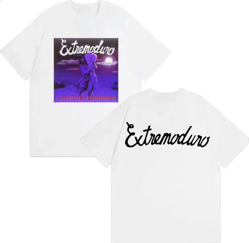 Rock Band Extremoduro Canciones Prohibidas T Shirts Mens Clothing Harajuku Hip Hop Punk T Shirt Cotton Casual Oversized Tshirt