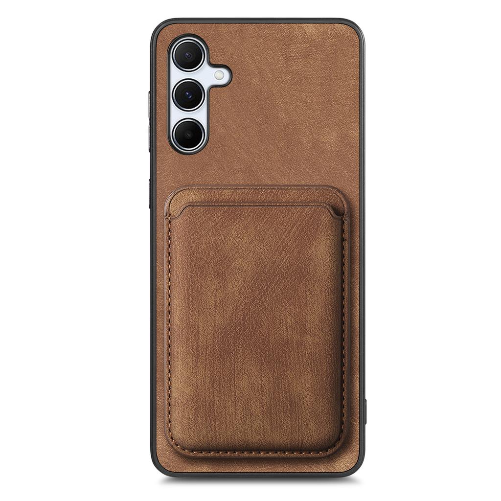 For Samsung Galaxy A55 5G Magnetic Case Leather Back Cover with Detachable Card Holder