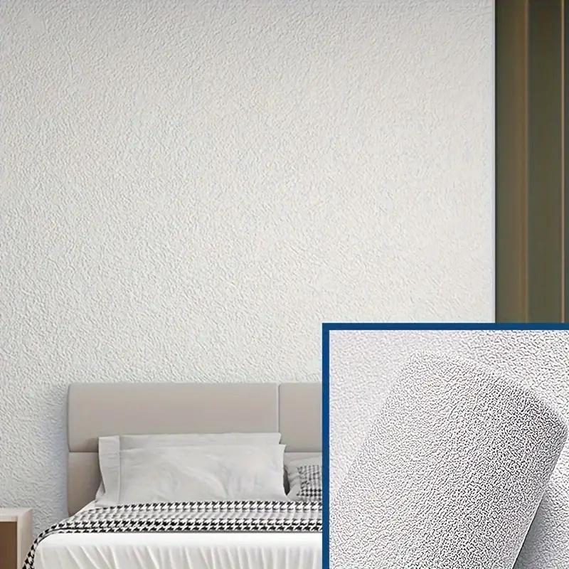 50cmX2.8/10m Linen 3D Foam Wallpaper Self-adhesive PVC Solid Color Thickened Waterproof Background Wall Renovation Wall Stickers