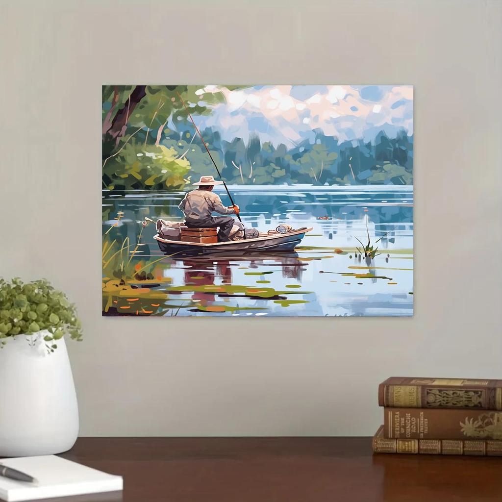 Рамка для рыбалки, картина по номерам для поделок, подарок для взрослых, наборы, пейзаж, современная настенная художественная картина по номеру для домашнего декора, 40x50 см