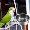 2Pcs Stainless Steel Bird Feeding Bowls, Small Bird Feeding Cup, Stainless Steel Parrot Food Bowl Cage With Holder