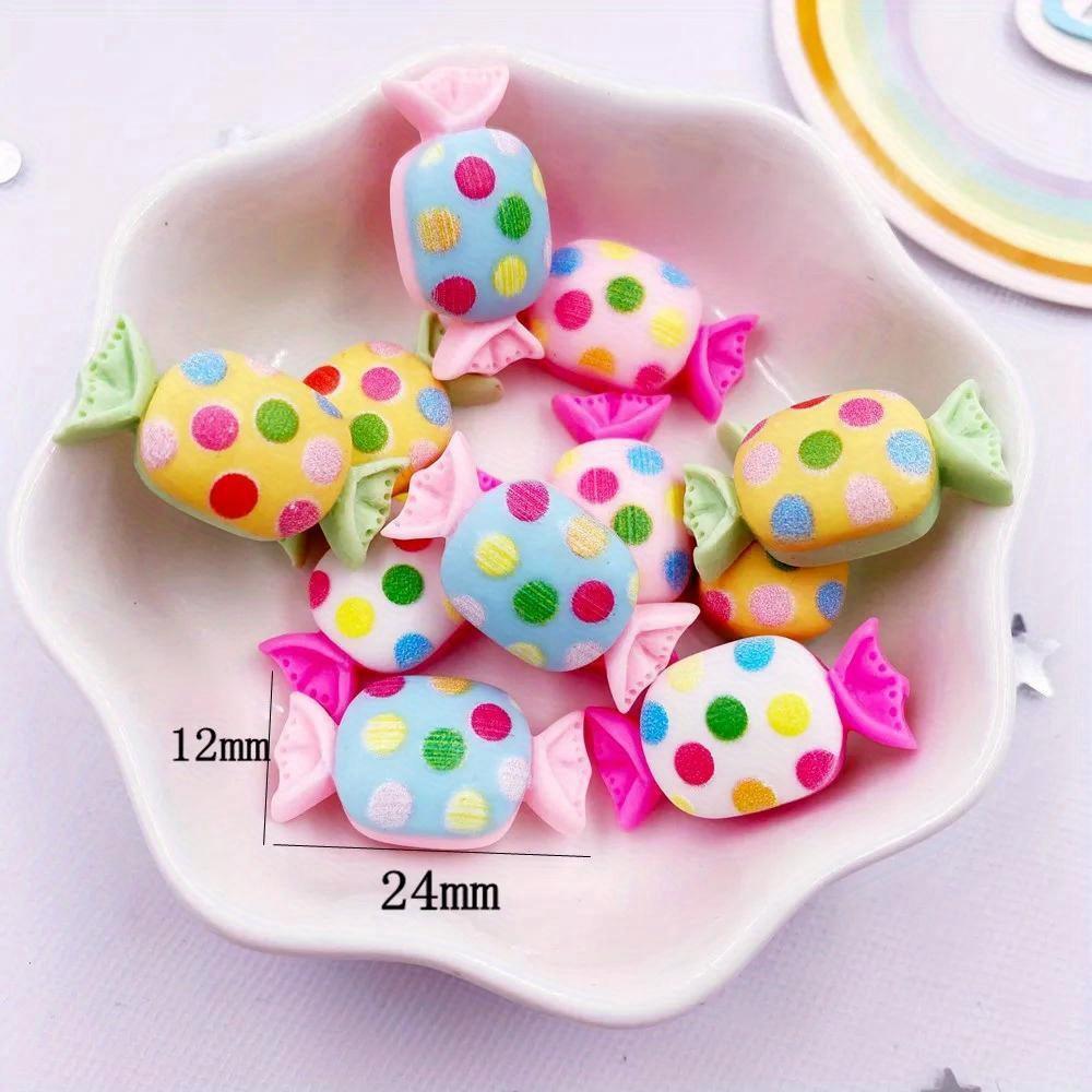 10pcs Mixed Resin Mini 3D Sweet Colorful Dot Candy Flatback Cabochon Simulation Foods Scrapbook DIY Figurines Accessories Decor Crafts