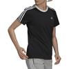 Adidas Футболка Essentials с тремя полосками, черная/белая, женская, уличная GS1379