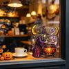 Seasonal Party Theme Decors Halloween Witch And Medicine Cauldron Window Sticker, Stained Glass Effect PVC Decal Durable Vinyl Clings for Doors