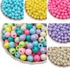 100PCS Round Loose Beads Candy Color Jewelry Making Accessories Handcraft Making Beads for DIY Handmade Material Smooth Surface
