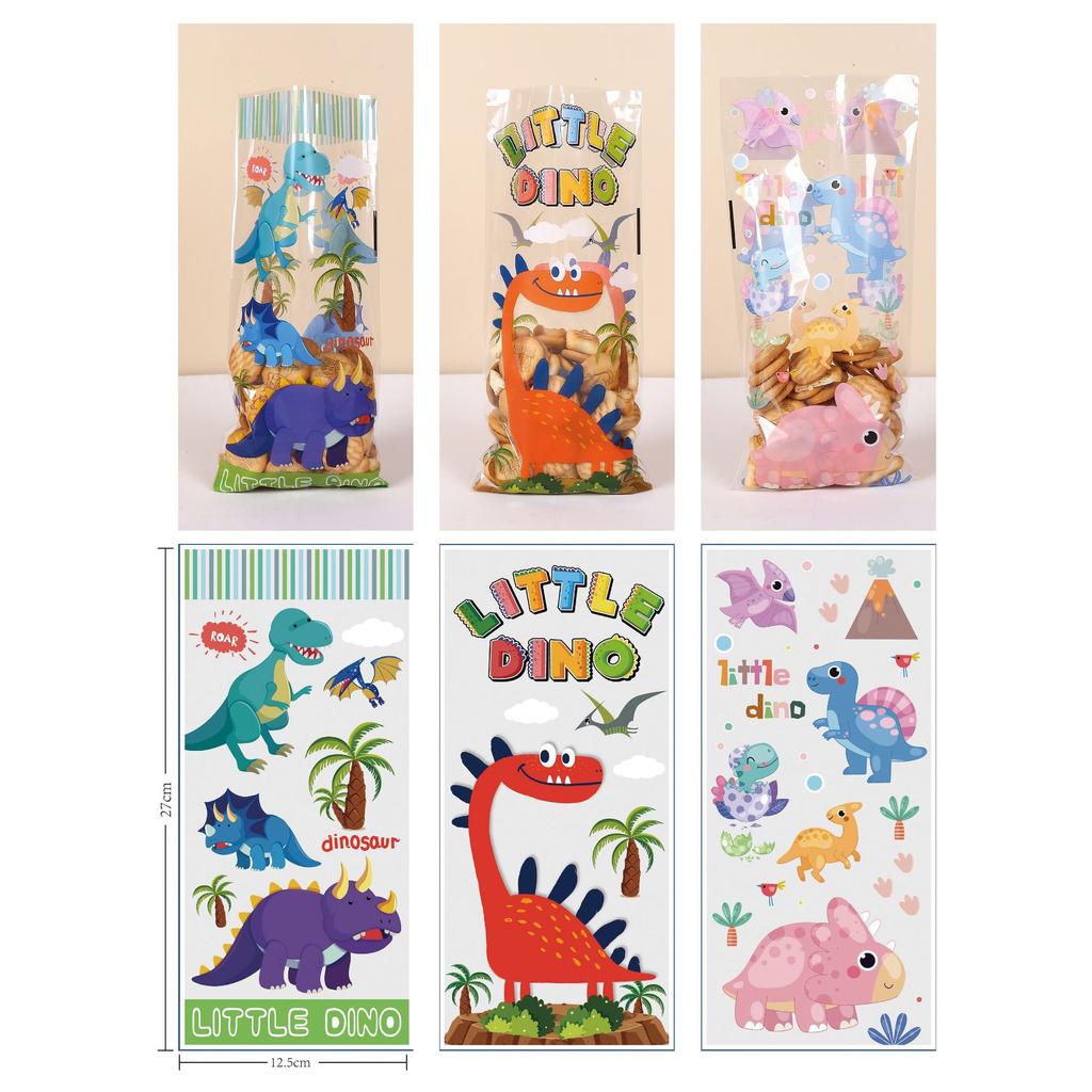 Creative Dinosaur Kid Cartoon With Twist Ties Candy Gift Bag 50pc Animal Plastic Transparent Unicorn Mermaid Packaging Bag Party Supplies