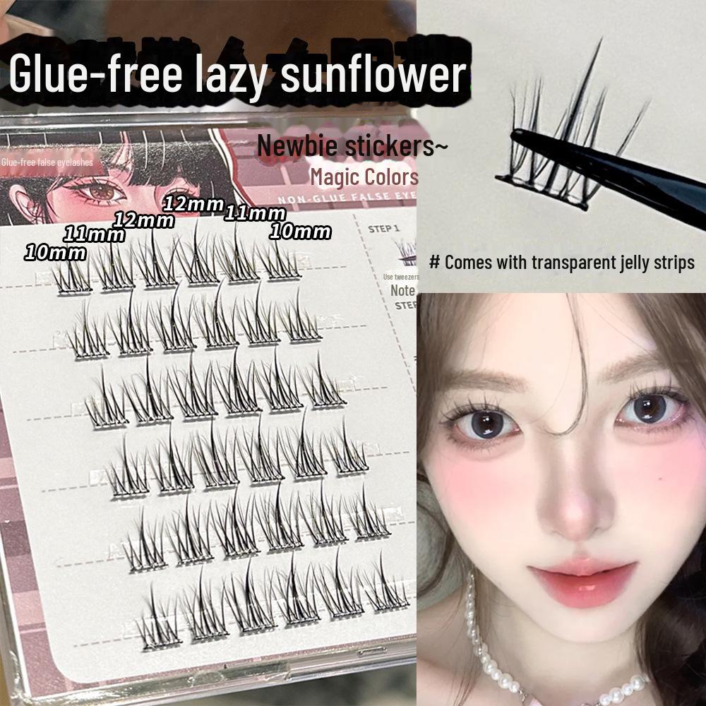 Самоклеящиеся накладные ресницы Magic Color No-Glue Sunflower - натуральный кластер для начинающих