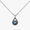 925 Sterling Silver Black Golden Water Drop CZ Necklace Lovely Blue Eyes Pendant Necklaces for Women Fine Jewelry