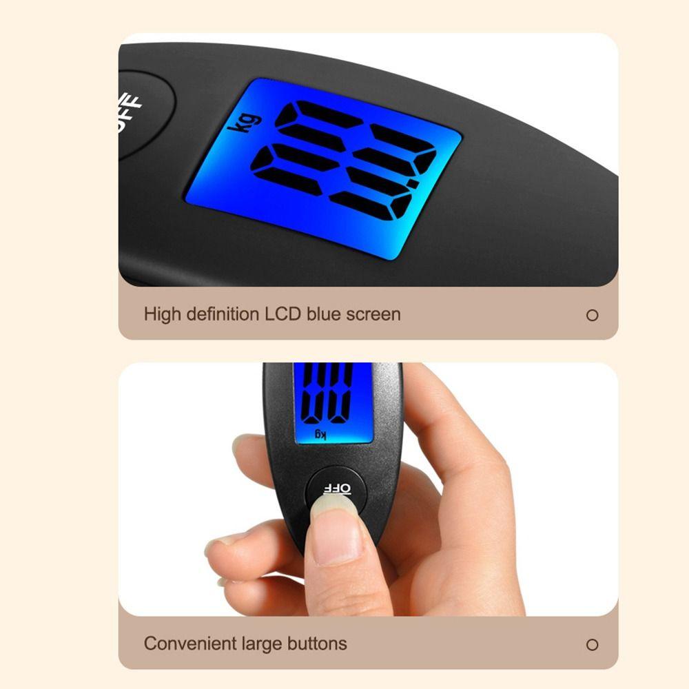Spindle Shape Electronic Luggage Scale kg/Ib Portable Travel Weighing Scale LCD Display High Precision Digital Hanging Scales