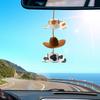 Western Cowboy Hat Car Charm Rearview Mirror Ornament with Lanyard Easy To Hang Adjustable Decorative Car Interior Hat Ornament