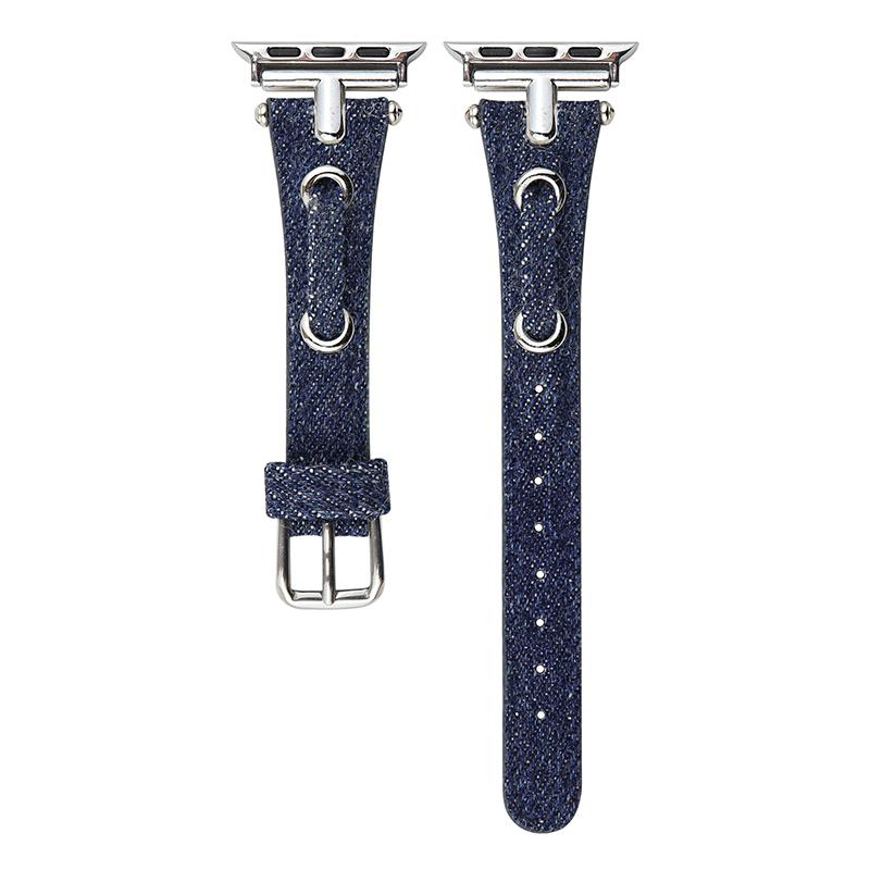 Watch Strap for Apple Watch Series 10 Ultra 9 8 7 SE 6 5 4 3 2 1 46mm 49mm 45mm 44mm 42mm Denim+Leather Adjustable Band