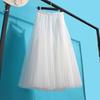 Women's High-End Mesh Pleated Midi Skirt - Summer Slimming Big Swing Tulle Skirt