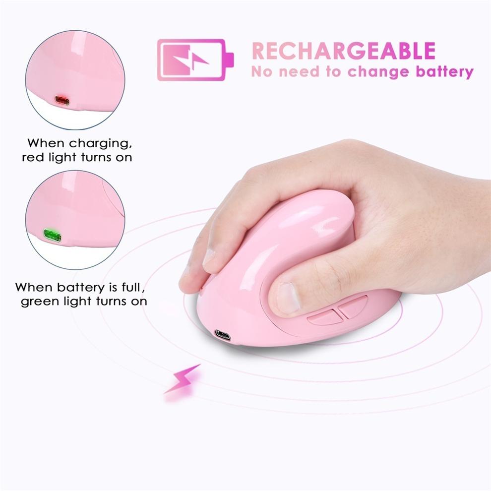 JOMAA Rechargeable Vertical Mouse Wireless USB 2.4G Right Hand Ergonomic Mice for Computer Laptop Gaming Mouse