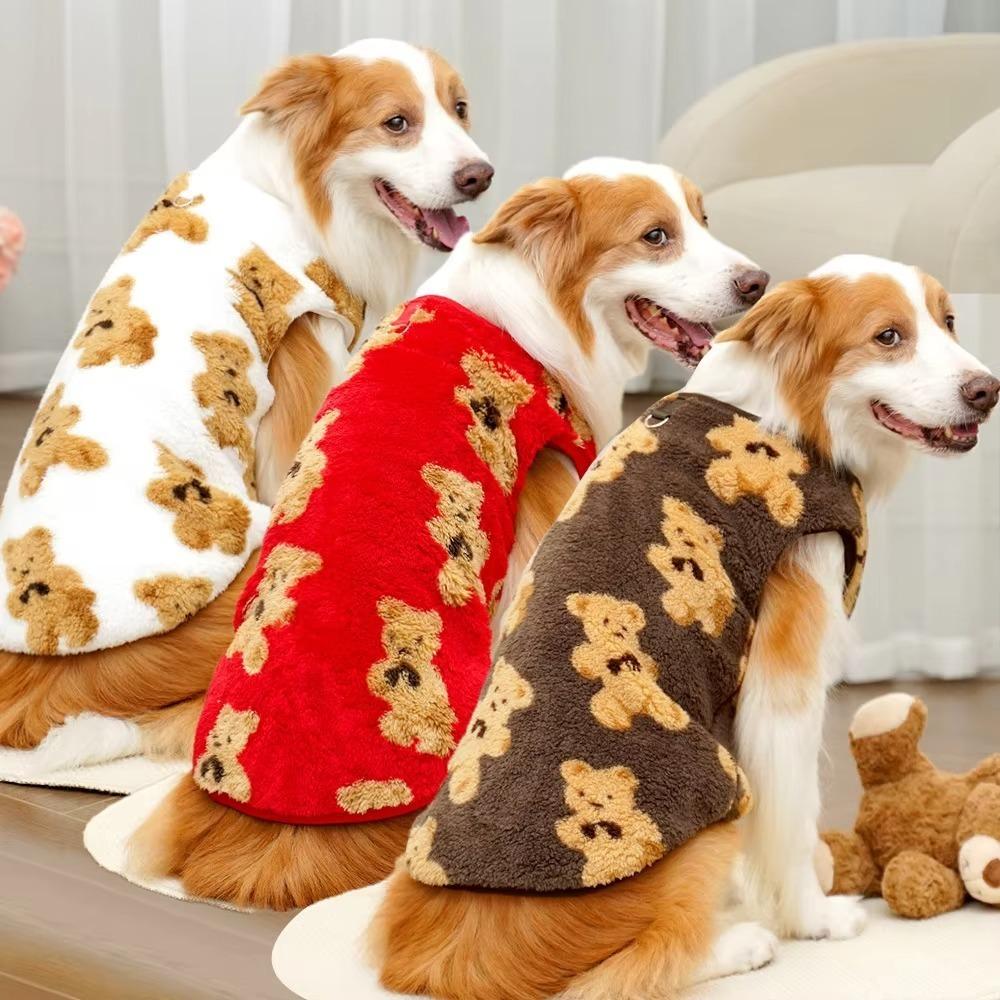 Fashion XS-9XL Winter Puppy Clothes Warm Fleece Cute Bear Pattern Dog Vest Pet Supplies Dog Sweater Vest Pitbull New Year's Gift