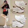 Breathable Women's 2025 New Summer Thin Mesh Sports Little White Shoes Small Thick Soles Increase In Height
