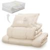And Washable Futon Antibacterial and Comes with a Neat Storage Smooth and Moist Peach Skin Finish Ivory Ready-to-use 5-piece Set, Double,