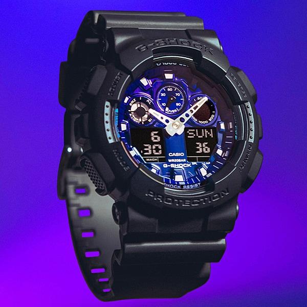 Casio Мужские часы G-SHOCK GA-100FL-1AJF [G-SHOCK Flame inside Series] Круглые часы из черной смолы