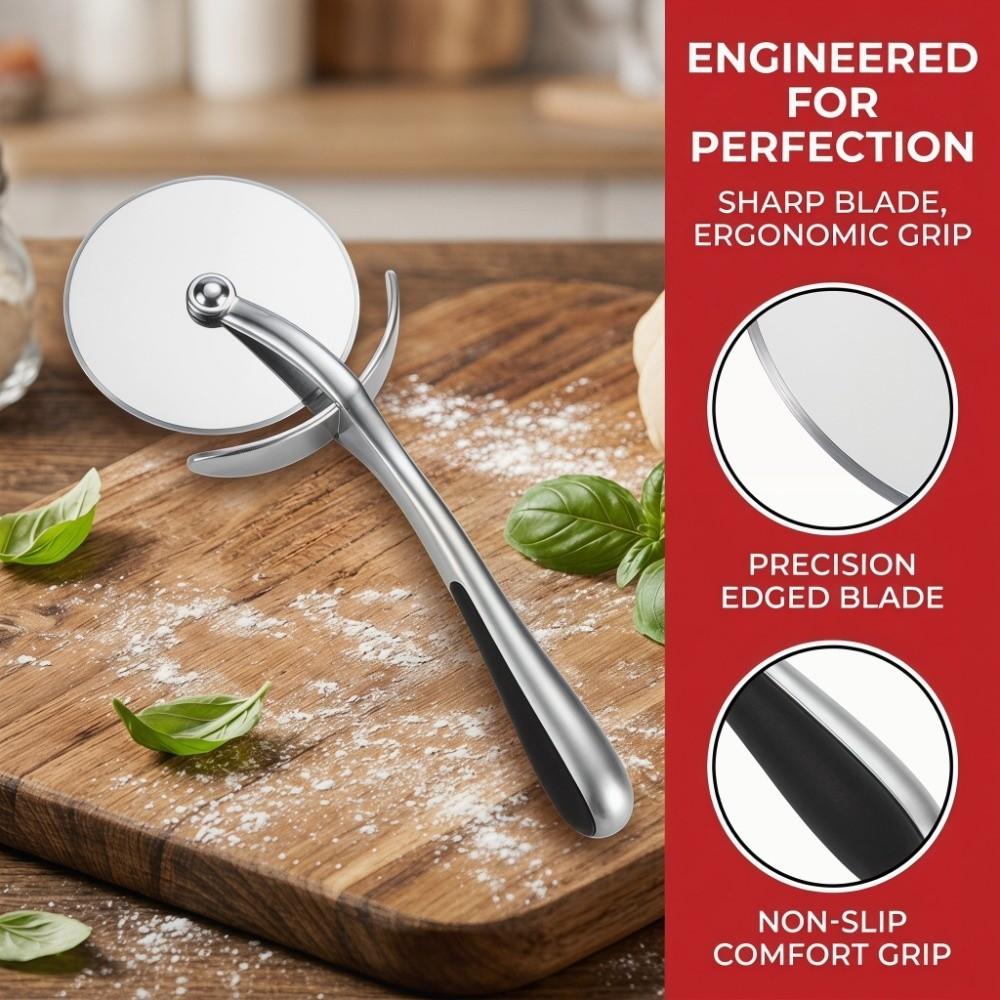Precision Edge Multifunctional Pizza Cutter Zinc Alloy Pizza Cutter Bakery Catering