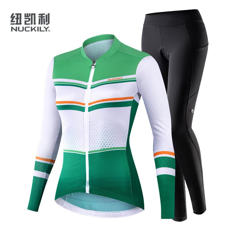 NUCKILY Women's Summer Riding Thin Long Sleeve Sportswear Bicycle Mountain Bike Riding Clothing Set Wholesale