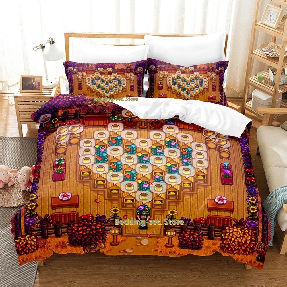 Комплект постельного белья Stardew Valley, односпальная кровать, двуспальная кровать размера «king-size», комплект постельного белья для взрослых и детей, комплект постельного белья для игр