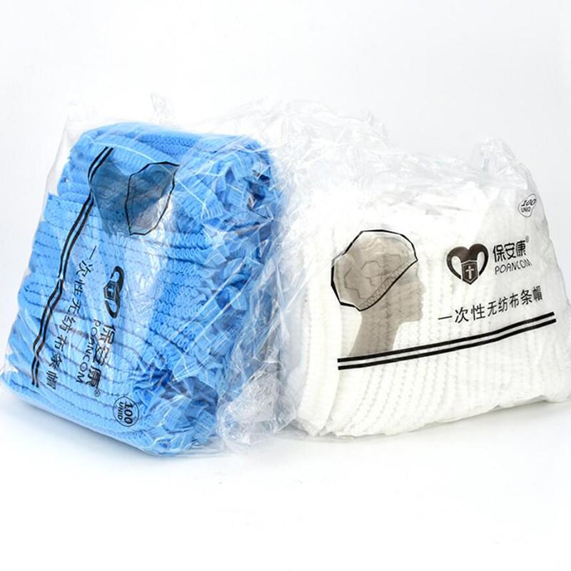 Домашние медицинские принадлежности Нетканые полосатые шляпы Мастерская отеля Пылезащитная шапочка для купания