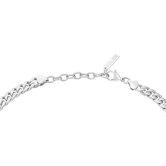 POLICE Collier Docile en acier inoxydable avec fermoir mousqueton pour homme - Taille réglable - 50 cm - PEAGN0011301, 50 cm, Acier