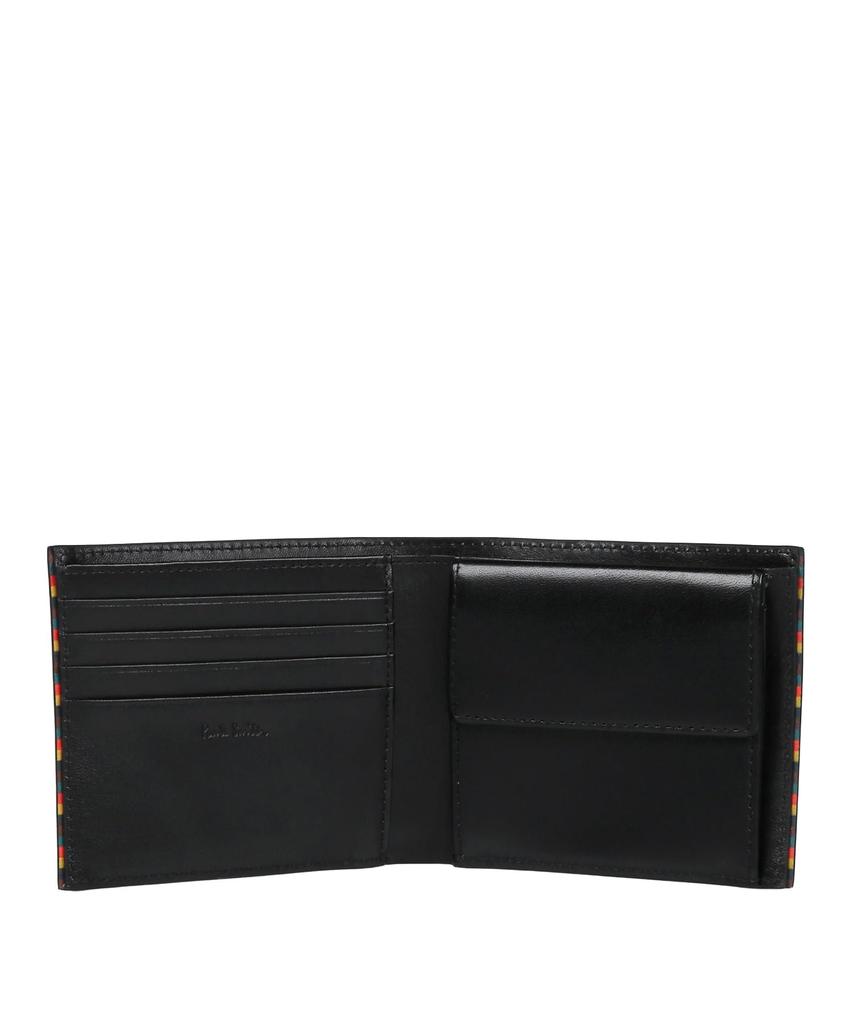 Яркий кошелек бифолд с отделкой в полоску