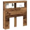 LED Headboard with Shelves Rustic Wood Look 100 x 17 x 102 cm