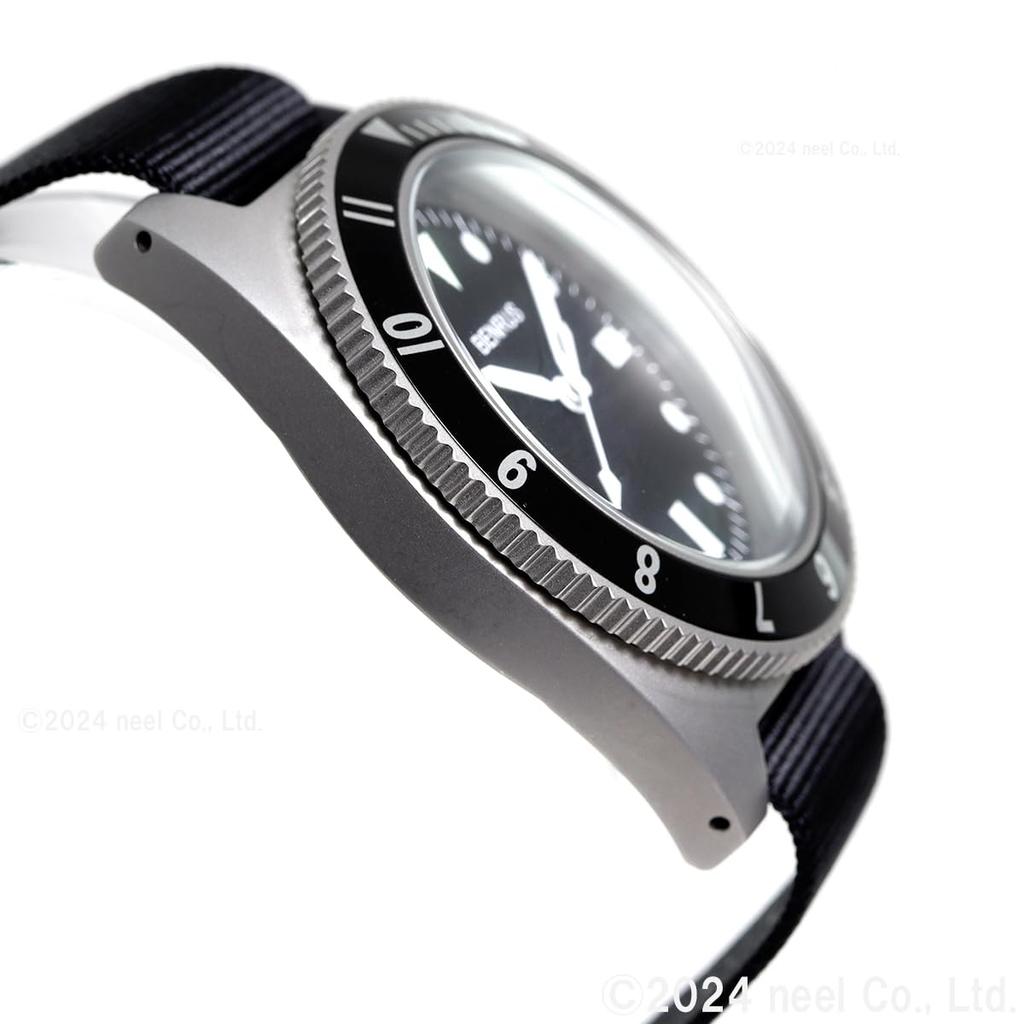 Benrus TYPE-1-SILVER Men's Military Watch, Black