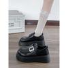 Retro British Campus Style with Skirt Single Shoes Muffin Platform Big Head French Summer and Autumn New