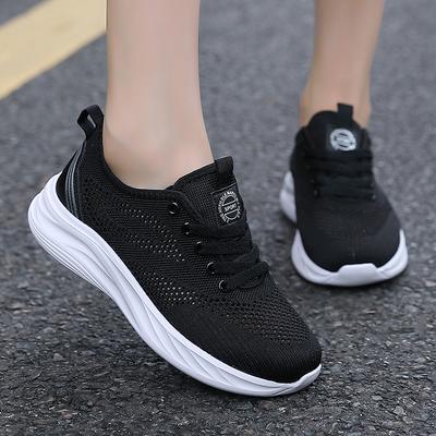 Женская обувь на шнуровке, спортивные уличные летающие тканые кроссовки, удобная легкая нескользящая спортивная обувь для работы в тренажерном зале, повседневная обувь