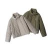 HeyHenry Winter Stand Collar Puffer Jacket Unisex Loose Fit Casual Retro Coat