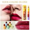 Портативный мини-набор помады 4-в-1, водостойкая, долговечная, не размазанная, не оставляющая следов, мини-бархатная помада, набор помад