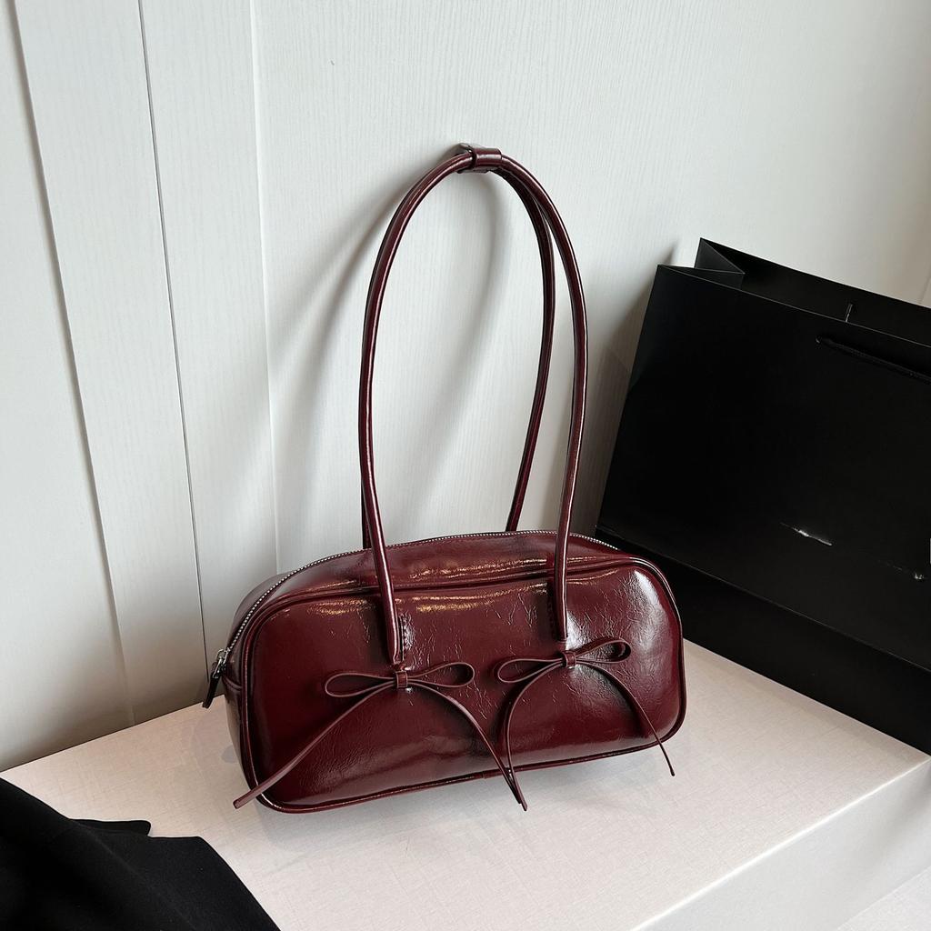 Женская сумка на одно плечо, сумка Bow Bow Boston, текстура в лесном стиле, нишевая и модная сумка подмышкой