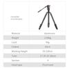 Miliboo MUFA-BK 62.6-inch Foldable Tripod Camera Stand with Fluid Tripod Head Aluminum Alloy 5kg/