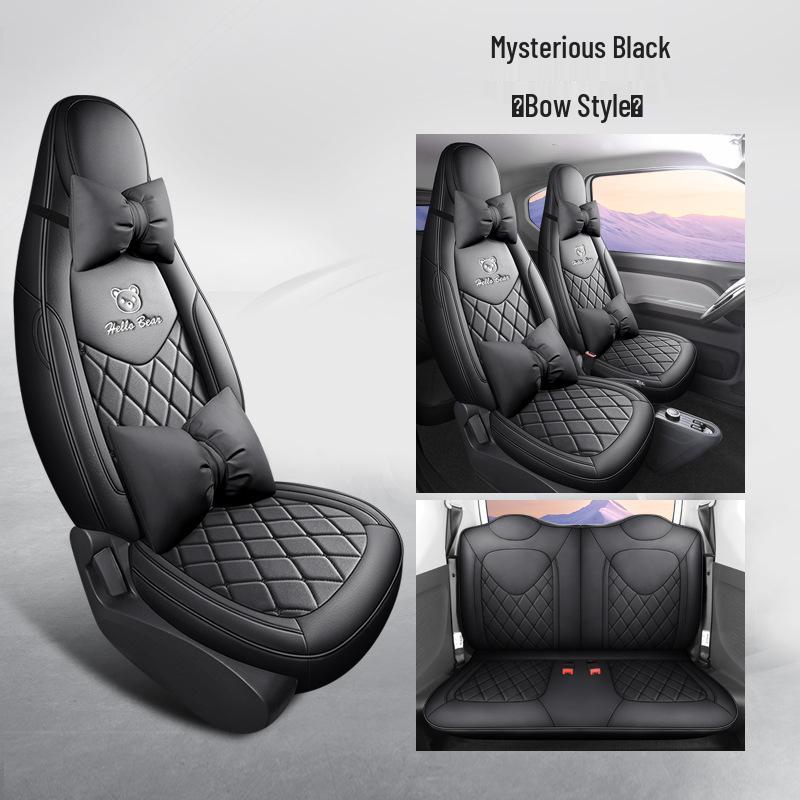 Wuling Mini Full Leather Cartoon Car Seat Cushion - Universal Fit, Four Seasons.