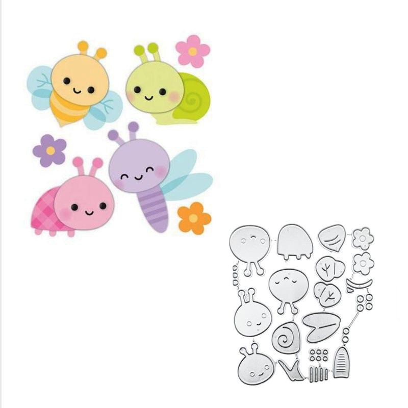 Четыре маленькие летающие пчелы, скрапбукинг, металлические штампы, трафареты для DIY, декор для альбома, бумажной карты