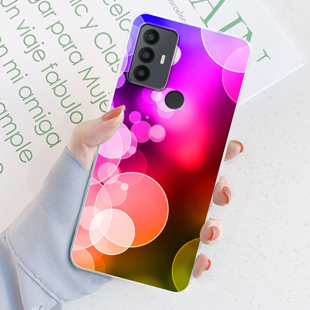 For TCL 305 Case For TCL 306 Flower Printing Transparent TPU Silicone Soft Phone Cases Cover Coque Bumper For TCL 305 306 Fundas