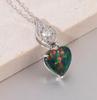 925 Sterling Silver Opal Pendant Necklace Cubic Zirconia Necklaces, Mother's Day Birthday Gift for Mom Wife Her