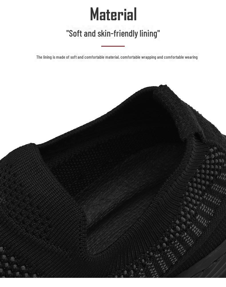 2024 Мужская европейская весенняя повседневная спортивная обувь - дышащие кроссовки без застежек на толстой подошве